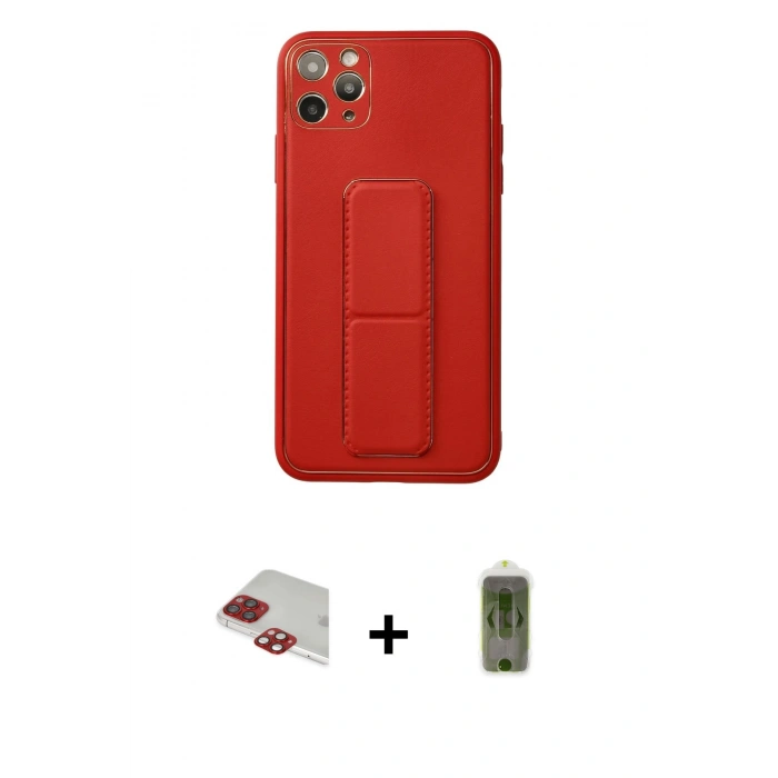 MARSİLYAN™- iPhone 11 Pro Max Kılıf Akış Doku - Siyah Joko Magic 5D Hayalet Cam + Pers Alüminyum Kamera Lens - KI