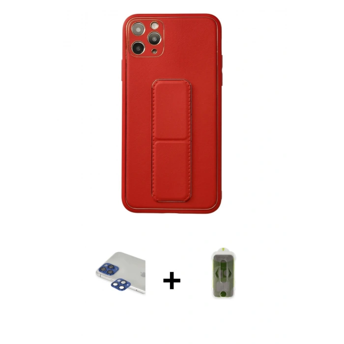 MARSİLYAN™- iPhone 11 Pro Max Kılıf Akış Doku - Siyah Joko Magic 5D Hayalet Cam + Pers Alüminyum Kamera Lens - LT