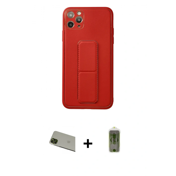 MARSİLYAN™- iPhone 11 Pro Max Kılıf Akış Doku - Siyah Joko Magic 5D Hayalet Cam + Rainbow Kamera Lens Koruma Cam - YL