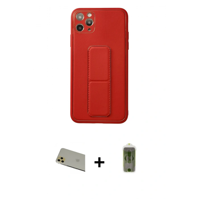 MARSİLYAN™- iPhone 11 Pro Max Kılıf Akış Doku - Siyah Joko Magic 5D Hayalet Cam + Rainbow Kamera Lens Koruma Cam - GD
