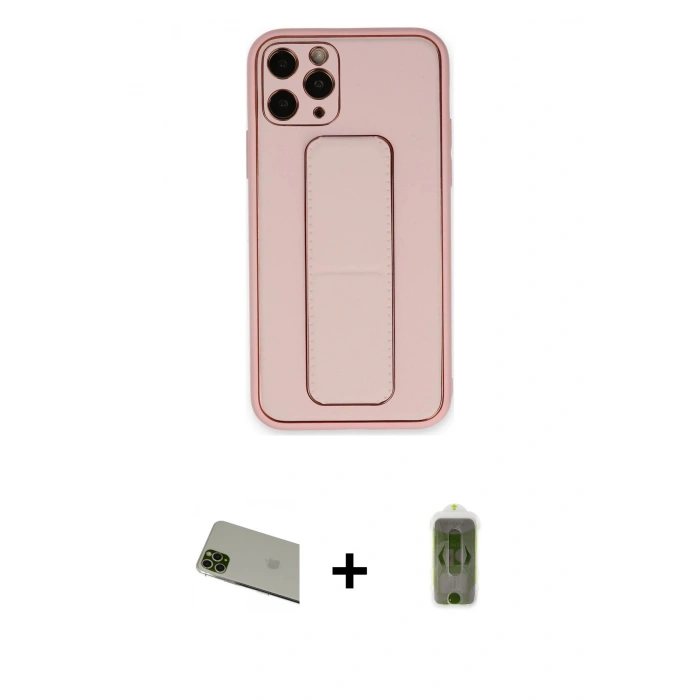 MARSİLYAN™- iPhone 11 Pro Max Kılıf Akış Doku - Siyah Joko Magic 5D Hayalet Cam + Rainbow Kamera Lens Koruma Cam - YL