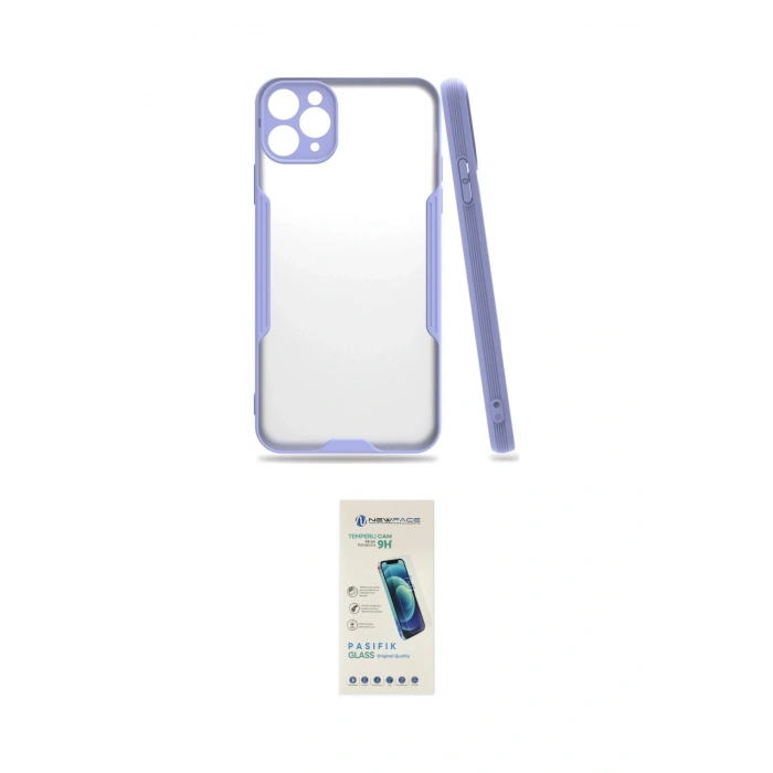 MARSİLYAN™- iPhone 11 Pro Max Kılıf Atlas Asil Serisi - Şeffaf Pasifik Cam Ekran Koruyucu