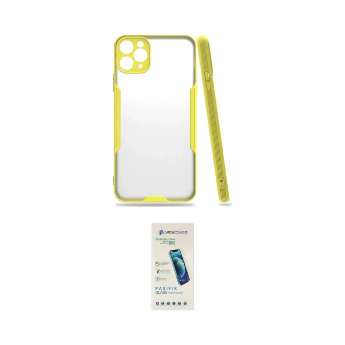 MARSİLYAN™- iPhone 11 Pro Max Kılıf Atlas Asil Serisi - Şeffaf Pasifik Cam Ekran Koruyucu