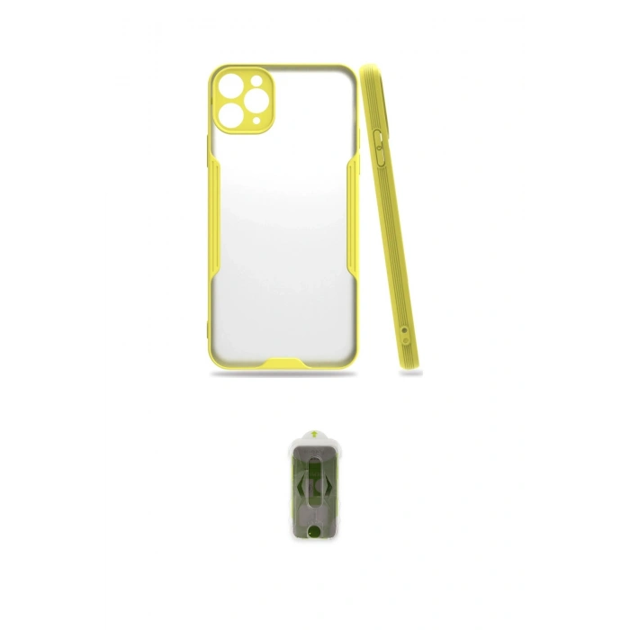 MARSİLYAN™- iPhone 11 Pro Max Kılıf Atlas Asil Serisi - Siyah Joko Magic 5D Hayalet Cam