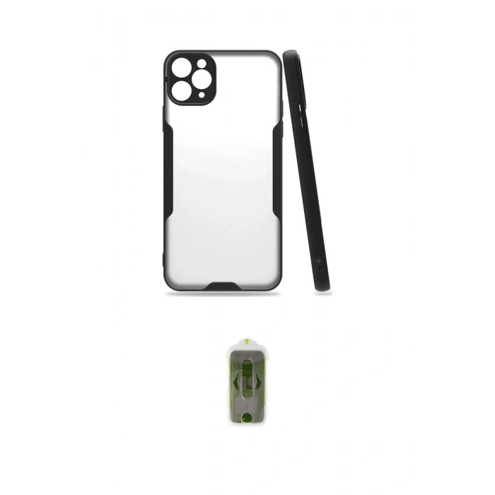 MARSİLYAN™- iPhone 11 Pro Max Kılıf Atlas Asil Serisi - Siyah Joko Magic 5D Hayalet Cam