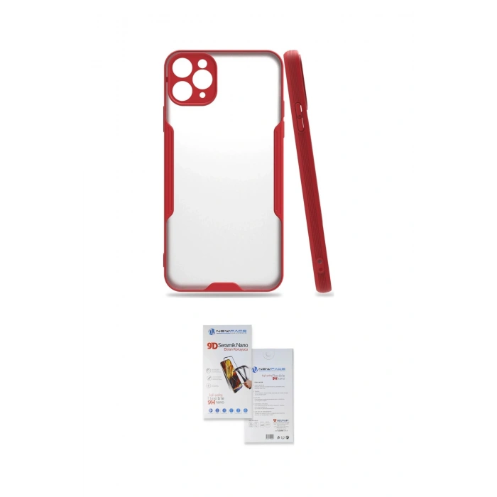 MARSİLYAN™- iPhone 11 Pro Max Kılıf Atlas Asil Serisi - Siyah Seramik Nano Ekran Koruyucu