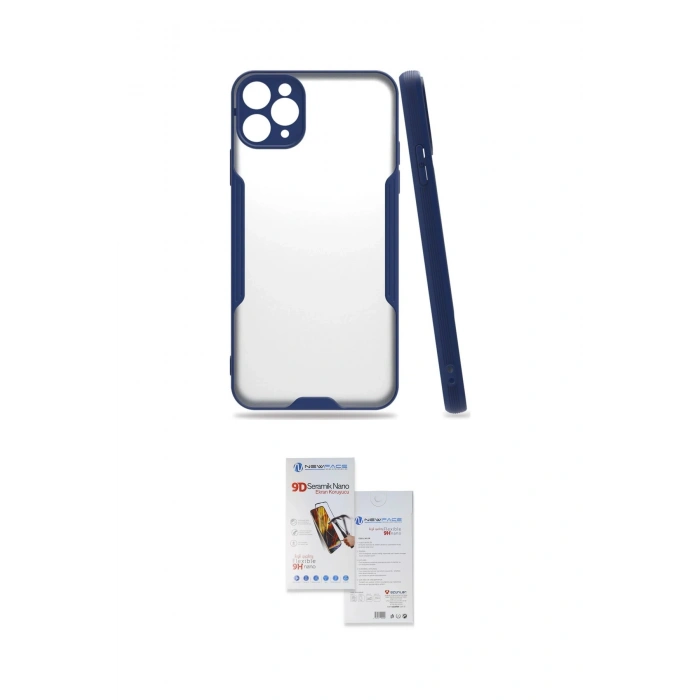 MARSİLYAN™- iPhone 11 Pro Max Kılıf Atlas Asil Serisi - Siyah Seramik Nano Ekran Koruyucu