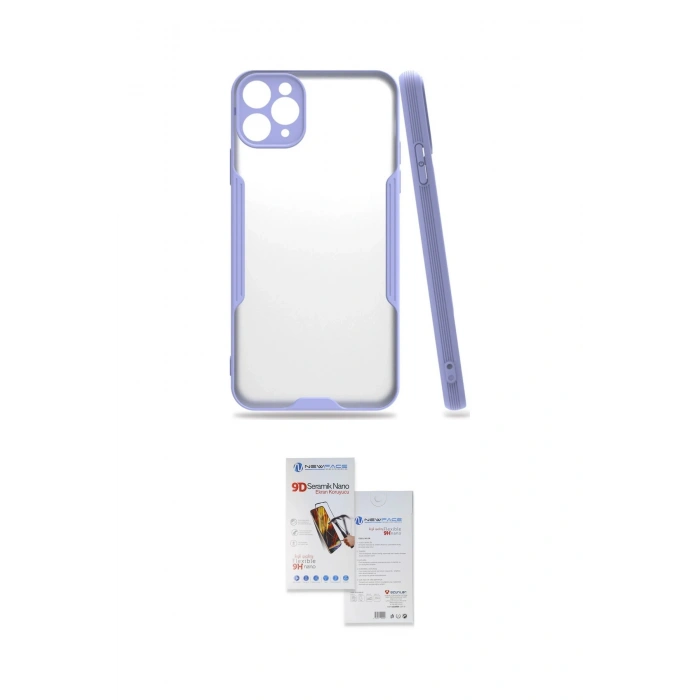 MARSİLYAN™- iPhone 11 Pro Max Kılıf Atlas Asil Serisi - Siyah Seramik Nano Ekran Koruyucu