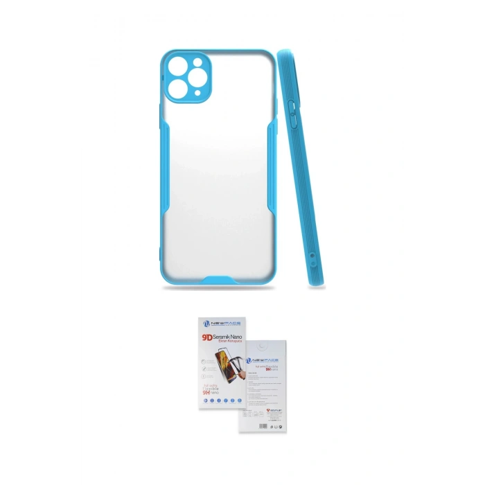MARSİLYAN™- iPhone 11 Pro Max Kılıf Atlas Asil Serisi - Siyah Seramik Nano Ekran Koruyucu