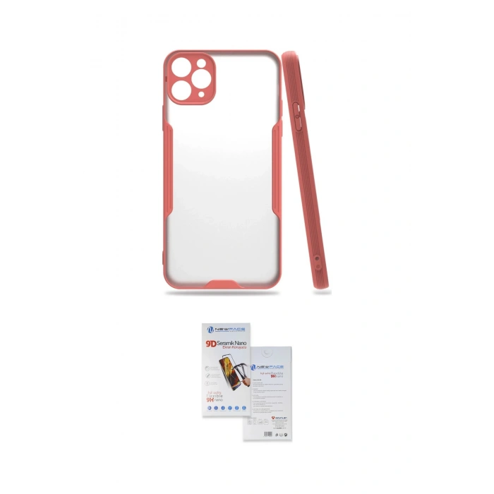 MARSİLYAN™- iPhone 11 Pro Max Kılıf Atlas Asil Serisi - Siyah Seramik Nano Ekran Koruyucu