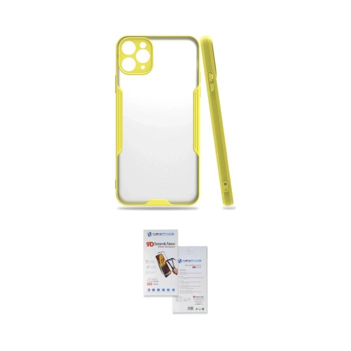 MARSİLYAN™- iPhone 11 Pro Max Kılıf Atlas Asil Serisi - Siyah Seramik Nano Ekran Koruyucu