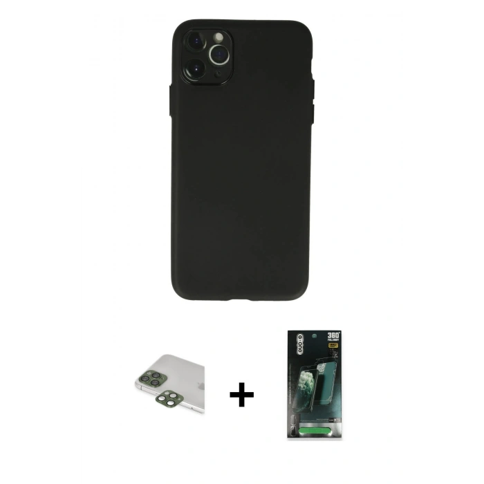 MARSİLYAN™- iPhone 11 Pro Max Kılıf Atlas Minimal Prime - Şeffaf 360 Full Body Arka Koruyucu + Pers Alüminyum Kamera Lens - YL