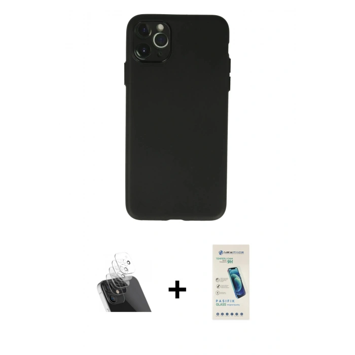 MARSİLYAN™- iPhone 11 Pro Max Kılıf Atlas Minimal Prime - Şeffaf Pasifik Cam Ekran Koruyucu + Kamera Lens Koruma Cam - SF