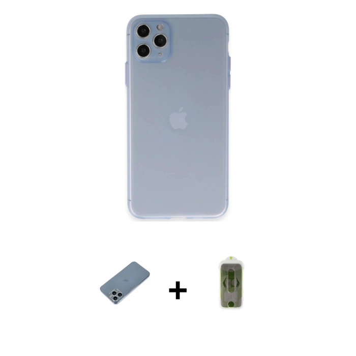 MARSİLYAN™- iPhone 11 Pro Max Kılıf Atlas Minimal Prime - Siyah Joko Magic 5D Hayalet Cam + Shine Kamera Lens Koruma Cam - SABE