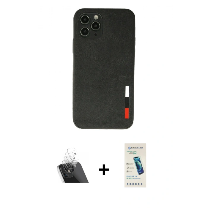 MARSİLYAN™- iPhone 11 Pro Max Kılıf Doruk Asil Koleksiyonu - Şeffaf Pasifik Cam Ekran Koruyucu + Kamera Lens Koruma Cam - SF
