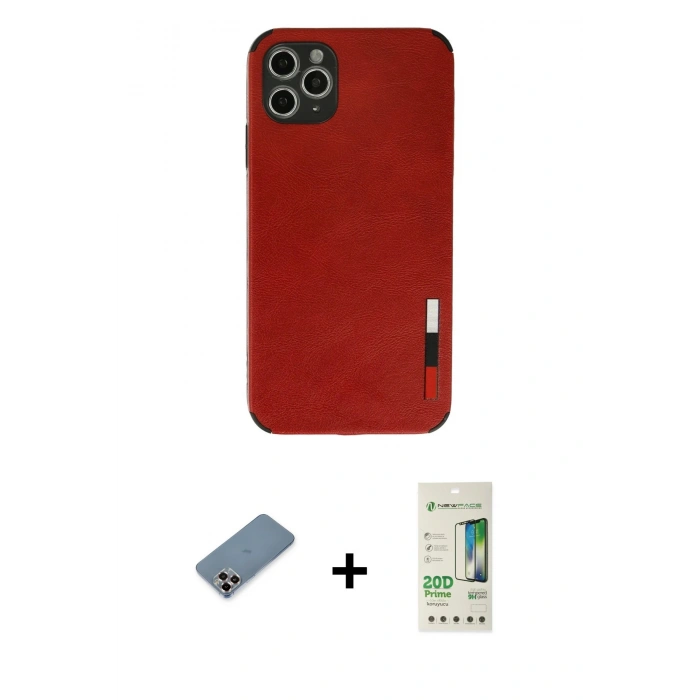 MARSİLYAN™- iPhone 11 Pro Max Kılıf Doruk Asil Koleksiyonu - Siyah 20D Premium Cam Ekran Koruyucu + Metal Kamera Lens Koruma Cam - MR