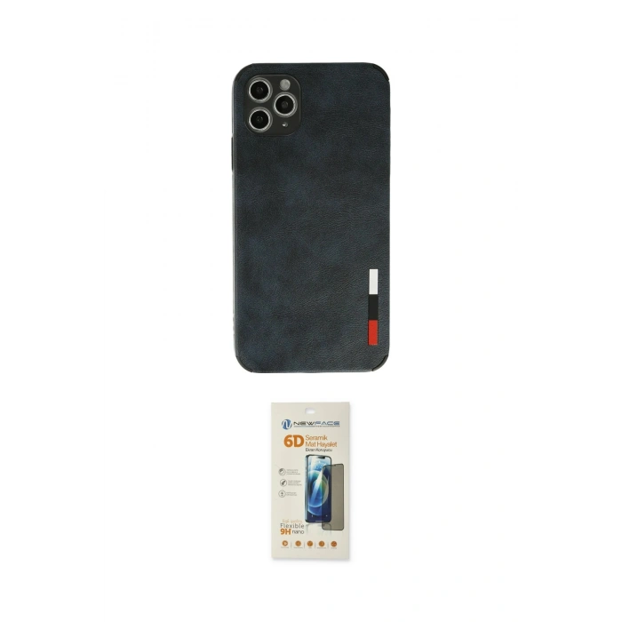 MARSİLYAN™- iPhone 11 Pro Max Kılıf Doruk Asil Koleksiyonu - Siyah 6D Mat Seramik Hayalet Nano Ekran Koruyucu