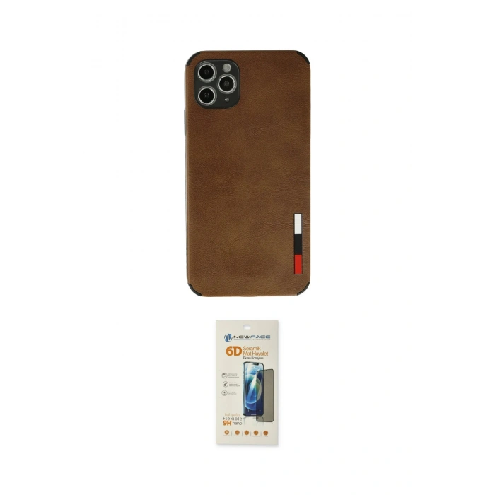 MARSİLYAN™- iPhone 11 Pro Max Kılıf Doruk Asil Koleksiyonu - Siyah 6D Mat Seramik Hayalet Nano Ekran Koruyucu