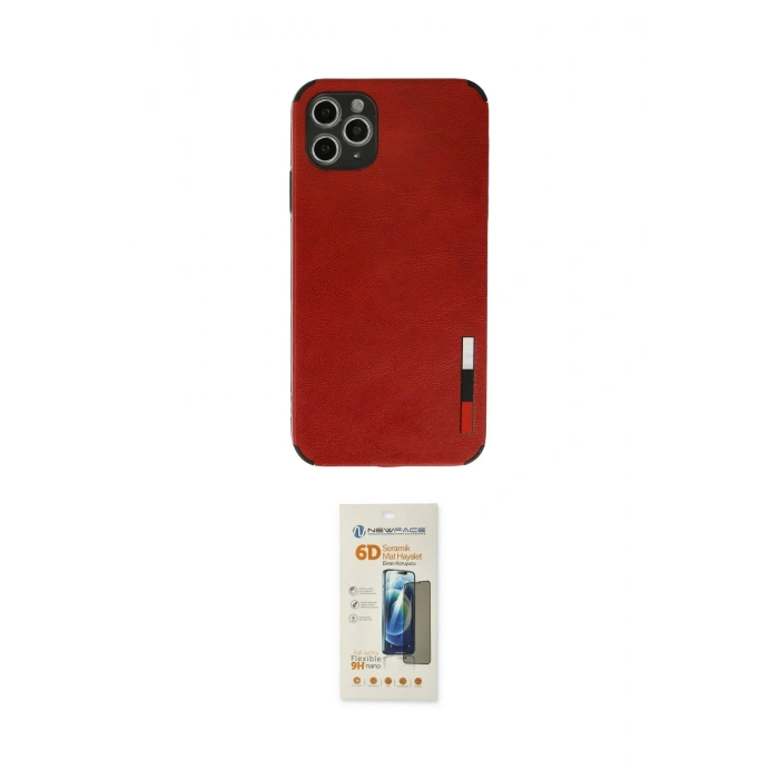 MARSİLYAN™- iPhone 11 Pro Max Kılıf Doruk Asil Koleksiyonu - Siyah 6D Mat Seramik Hayalet Nano Ekran Koruyucu