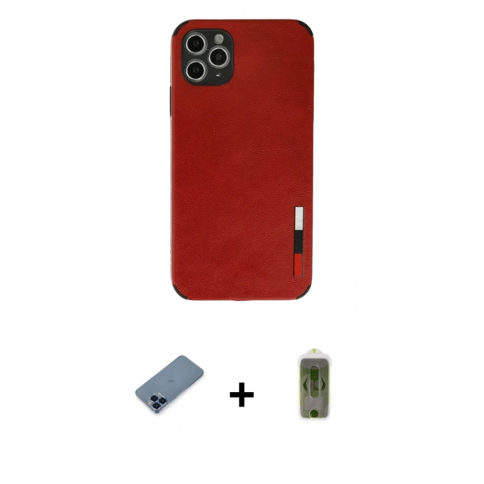 MARSİLYAN™- iPhone 11 Pro Max Kılıf Doruk Asil Koleksiyonu - Siyah Joko Magic 5D Hayalet Cam + Metal Kamera Lens Koruma Cam - MI
