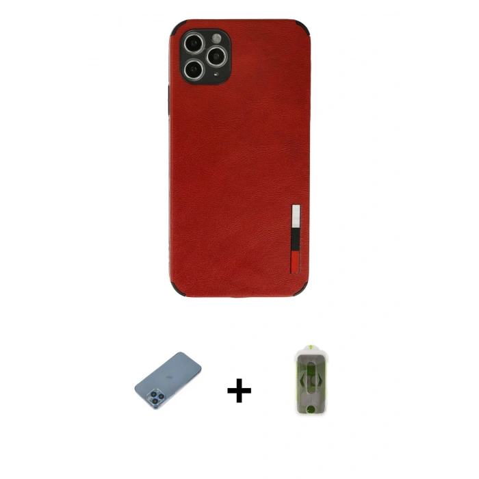 MARSİLYAN™- iPhone 11 Pro Max Kılıf Doruk Asil Koleksiyonu - Siyah Joko Magic 5D Hayalet Cam + Shine Kamera Lens Koruma Cam - MI