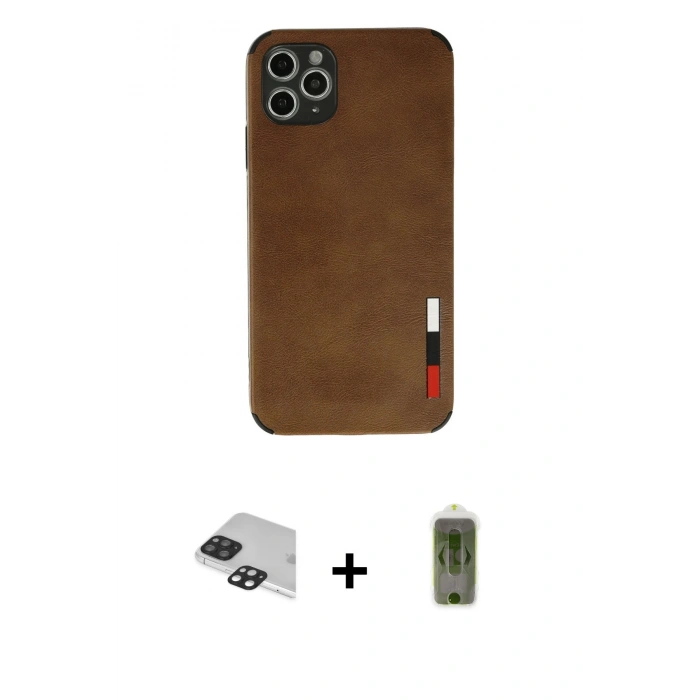 MARSİLYAN™- iPhone 11 Pro Max Kılıf Doruk Asil Koleksiyonu - Siyah Joko Magic 5D Hayalet Cam + Pers Alüminyum Kamera Lens - SH
