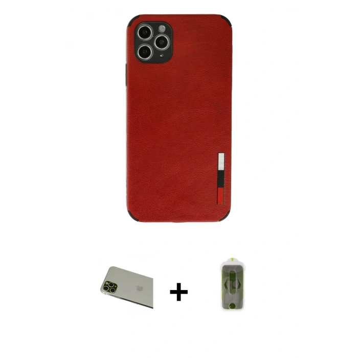 MARSİLYAN™- iPhone 11 Pro Max Kılıf Doruk Asil Koleksiyonu - Siyah Joko Magic 5D Hayalet Cam + Rainbow Kamera Lens Koruma Cam - YL