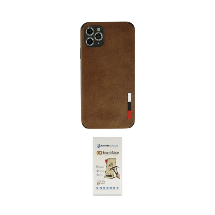 MARSİLYAN™- iPhone 11 Pro Max Kılıf Doruk Asil Koleksiyonu - Siyah Mat Seramik Nano Ekran Koruyucu