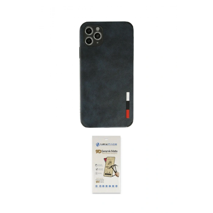 MARSİLYAN™- iPhone 11 Pro Max Kılıf Doruk Asil Koleksiyonu - Siyah Mat Seramik Nano Ekran Koruyucu
