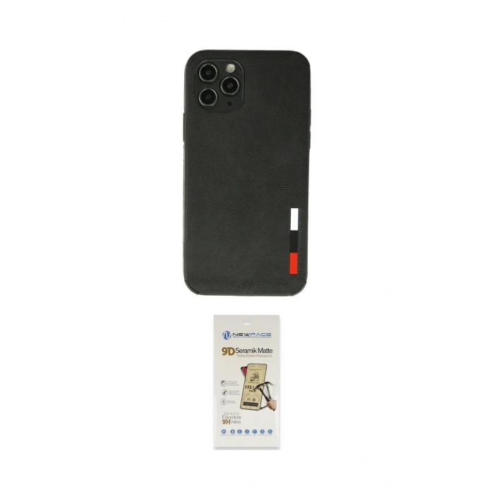 MARSİLYAN™- iPhone 11 Pro Max Kılıf Doruk Asil Koleksiyonu - Siyah Mat Seramik Nano Ekran Koruyucu