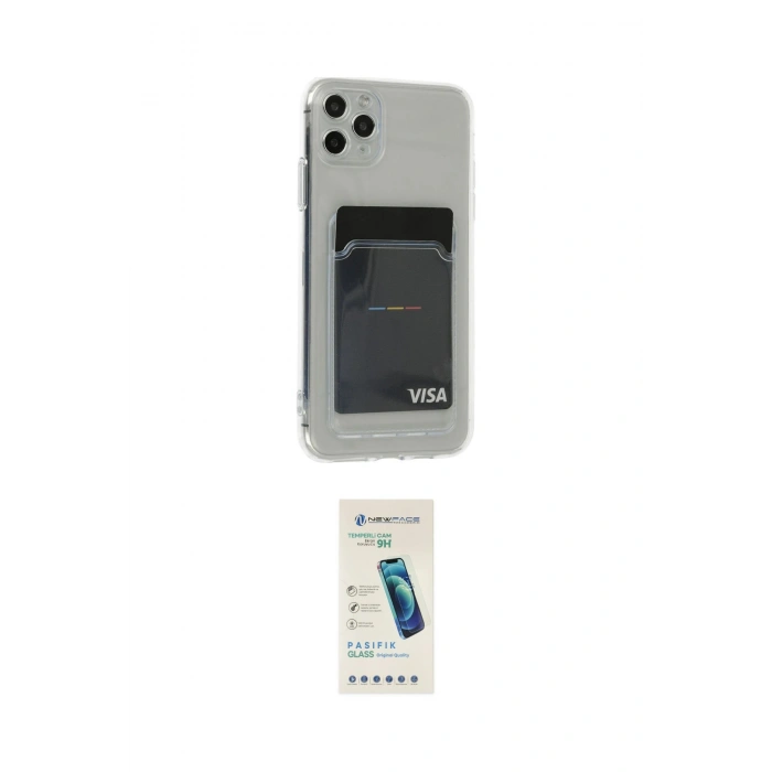 MARSİLYAN™- iPhone 11 Pro Max Kılıf Doruk Klasik Koleksiyonu - Şeffaf Pasifik Cam Ekran Koruyucu