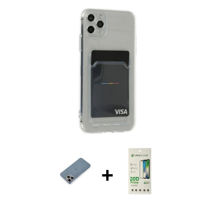 MARSİLYAN™- iPhone 11 Pro Max Kılıf Doruk Klasik Koleksiyonu - Siyah 20D Premium Cam Ekran Koruyucu + Metal Kamera Lens Koruma Cam - MR
