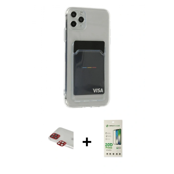 MARSİLYAN™- iPhone 11 Pro Max Kılıf Doruk Klasik Koleksiyonu - Siyah 20D Premium Cam Ekran Koruyucu + Pers Alüminyum Kamera Lens - KI