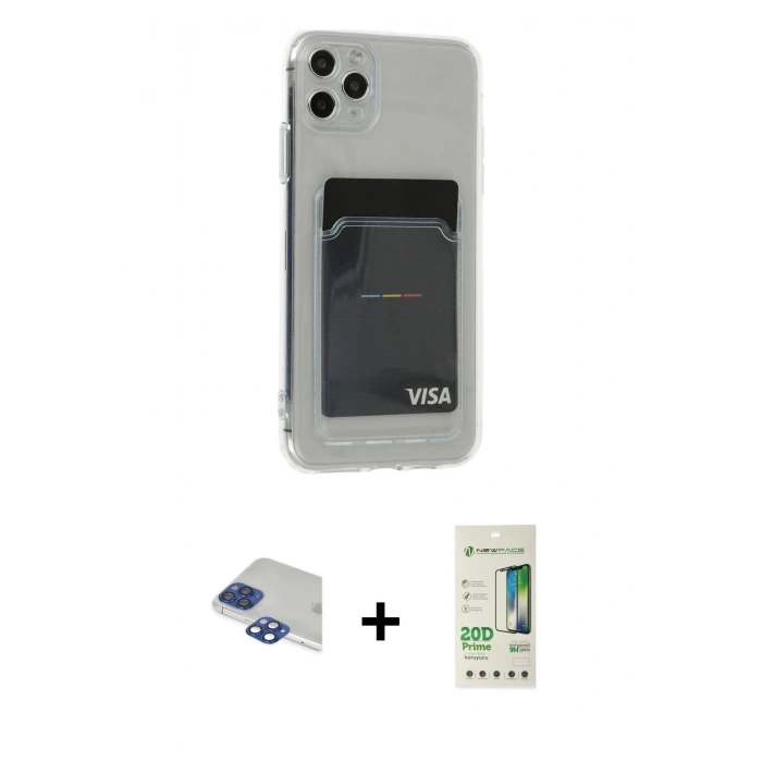 MARSİLYAN™- iPhone 11 Pro Max Kılıf Doruk Klasik Koleksiyonu - Siyah 20D Premium Cam Ekran Koruyucu + Pers Alüminyum Kamera Lens - LT