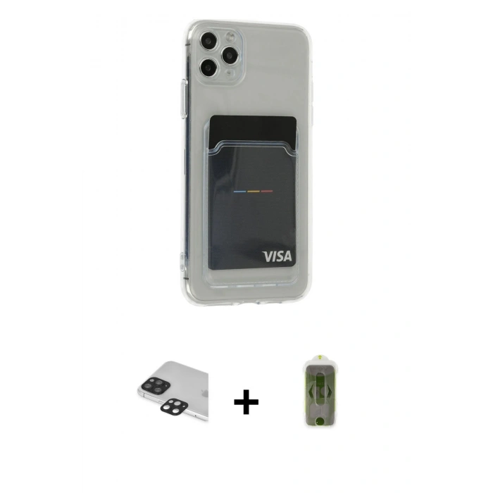 MARSİLYAN™- iPhone 11 Pro Max Kılıf Doruk Klasik Koleksiyonu - Siyah Joko Magic 5D Hayalet Cam + Pers Alüminyum Kamera Lens - SH