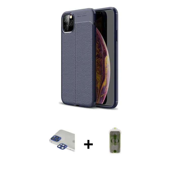 MARSİLYAN™- iPhone 11 Pro Max Kılıf Doruk Klasik Özel Seri - Siyah Joko Magic 5D Hayalet Cam + Pers Alüminyum Kamera Lens - LT
