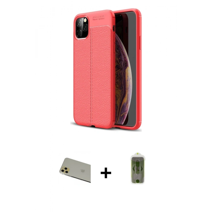MARSİLYAN™- iPhone 11 Pro Max Kılıf Doruk Klasik Özel Seri - Siyah Joko Magic 5D Hayalet Cam + Rainbow Kamera Lens Koruma Cam - GD