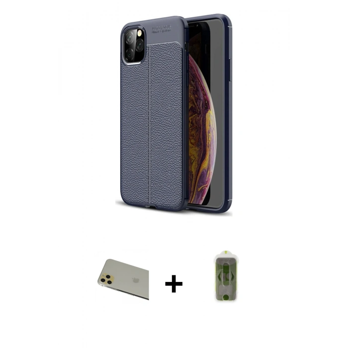 MARSİLYAN™- iPhone 11 Pro Max Kılıf Doruk Klasik Özel Seri - Siyah Joko Magic 5D Hayalet Cam + Rainbow Kamera Lens Koruma Cam - GD