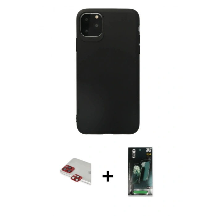 MARSİLYAN™- iPhone 11 Pro Max Kılıf Kozmos Yansıma Özel Seri - Şeffaf 360 Full Body Arka Koruyucu + Pers Alüminyum Kamera Lens - KI