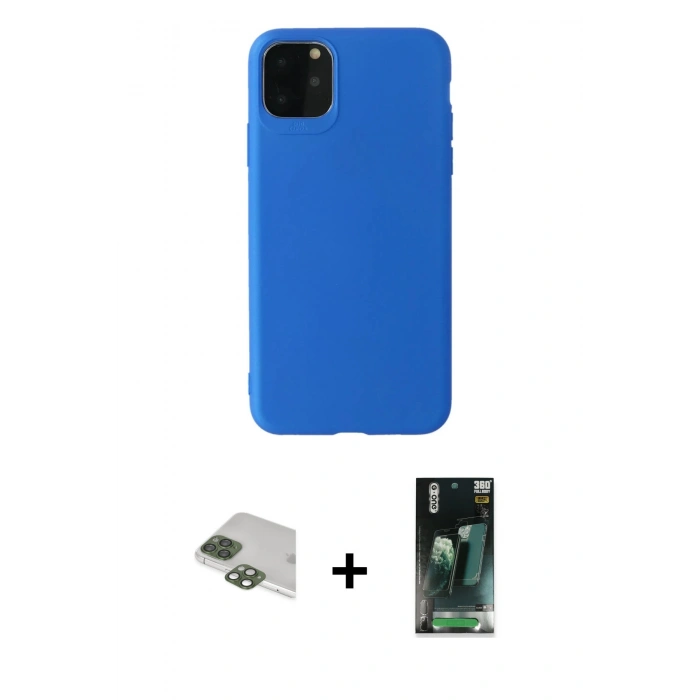 MARSİLYAN™- iPhone 11 Pro Max Kılıf Kozmos Yansıma Özel Seri - Şeffaf 360 Full Body Arka Koruyucu + Pers Alüminyum Kamera Lens - YL