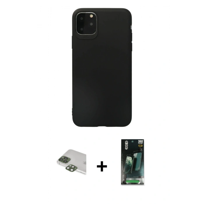 MARSİLYAN™- iPhone 11 Pro Max Kılıf Kozmos Yansıma Özel Seri - Şeffaf 360 Full Body Arka Koruyucu + Pers Alüminyum Kamera Lens - YL