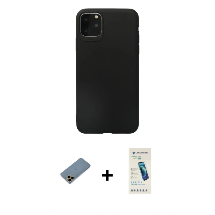MARSİLYAN™- iPhone 11 Pro Max Kılıf Kozmos Yansıma Özel Seri - Şeffaf Pasifik Cam Ekran Koruyucu + Shine Kamera Lens Koruma Cam - GD