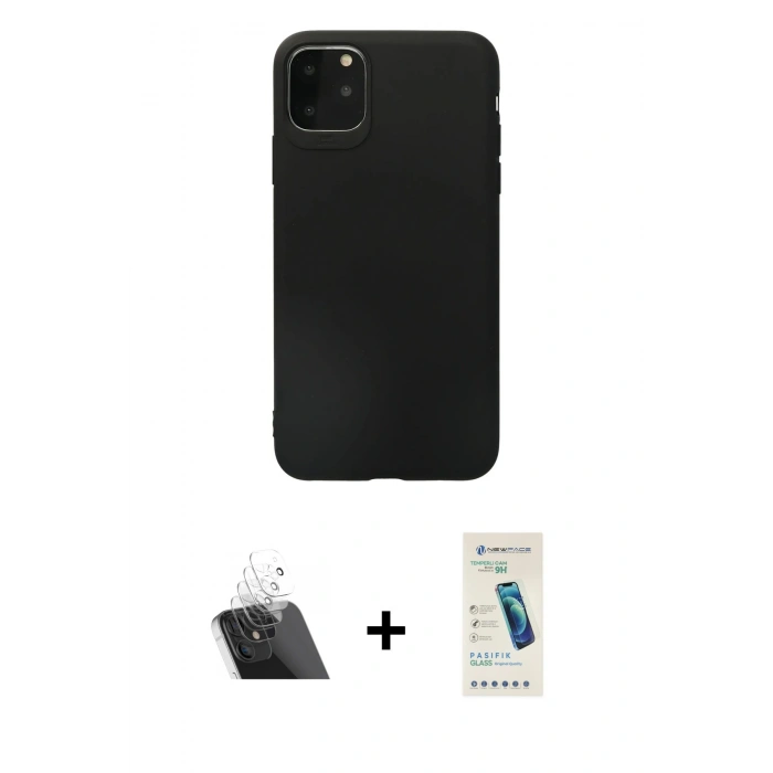 MARSİLYAN™- iPhone 11 Pro Max Kılıf Kozmos Yansıma Özel Seri - Şeffaf Pasifik Cam Ekran Koruyucu + Kamera Lens Koruma Cam - SF