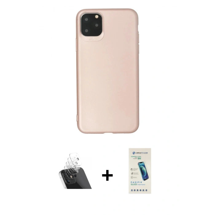 MARSİLYAN™- iPhone 11 Pro Max Kılıf Kozmos Yansıma Özel Seri - Şeffaf Pasifik Cam Ekran Koruyucu + Kamera Lens Koruma Cam - SF