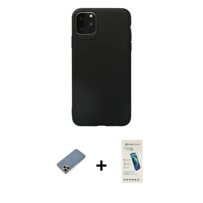 MARSİLYAN™- iPhone 11 Pro Max Kılıf Kozmos Yansıma Özel Seri - Şeffaf Pasifik Cam Ekran Koruyucu + Metal Kamera Lens Koruma Cam - GD