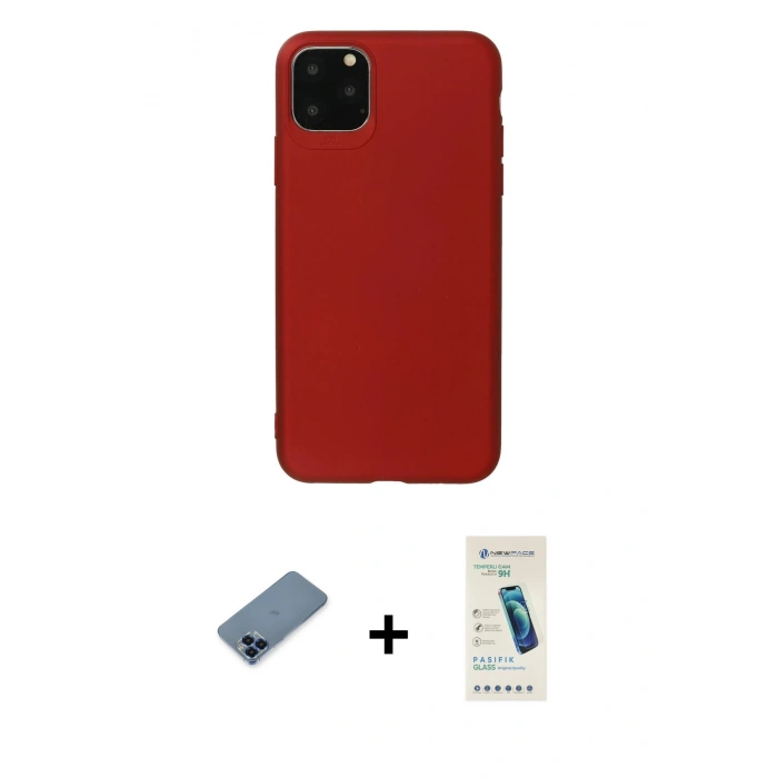 MARSİLYAN™- iPhone 11 Pro Max Kılıf Kozmos Yansıma Özel Seri - Şeffaf Pasifik Cam Ekran Koruyucu + Metal Kamera Lens Koruma Cam - MI