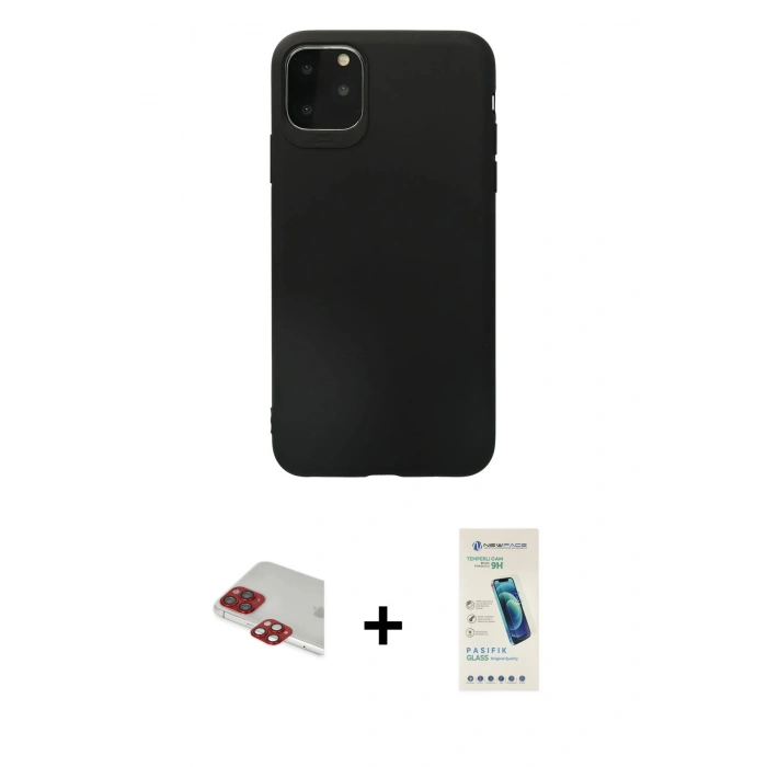 MARSİLYAN™- iPhone 11 Pro Max Kılıf Kozmos Yansıma Özel Seri - Şeffaf Pasifik Cam Ekran Koruyucu + Pers Alüminyum Kamera Lens - KI