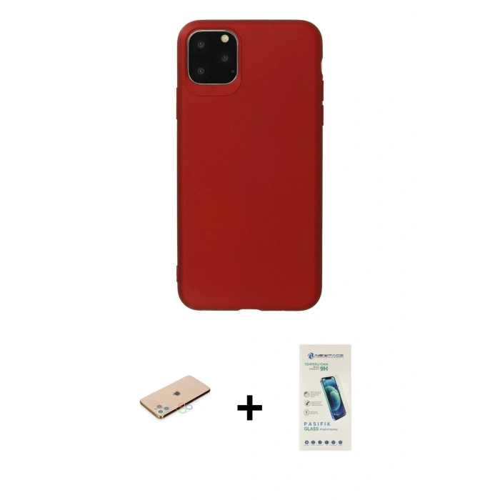 MARSİLYAN™- iPhone 11 Pro Max Kılıf Kozmos Yansıma Özel Seri - Şeffaf Pasifik Cam Ekran Koruyucu + Renkli Kamera Lens Koruma Cam - MI