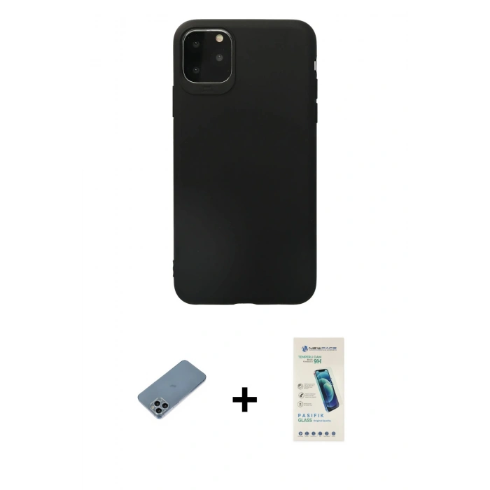 MARSİLYAN™- iPhone 11 Pro Max Kılıf Kozmos Yansıma Özel Seri - Şeffaf Pasifik Cam Ekran Koruyucu + Shine Kamera Lens Koruma Cam - SABE