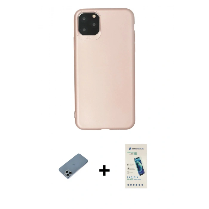 MARSİLYAN™- iPhone 11 Pro Max Kılıf Kozmos Yansıma Özel Seri - Şeffaf Pasifik Cam Ekran Koruyucu + Shine Kamera Lens Koruma Cam - SABE